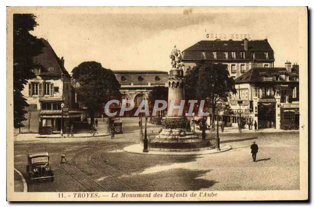 Troyes — Der Denkmal der Kinder der Aube — Heliogravur Daniel Daboy, n°11 - Vorderseite