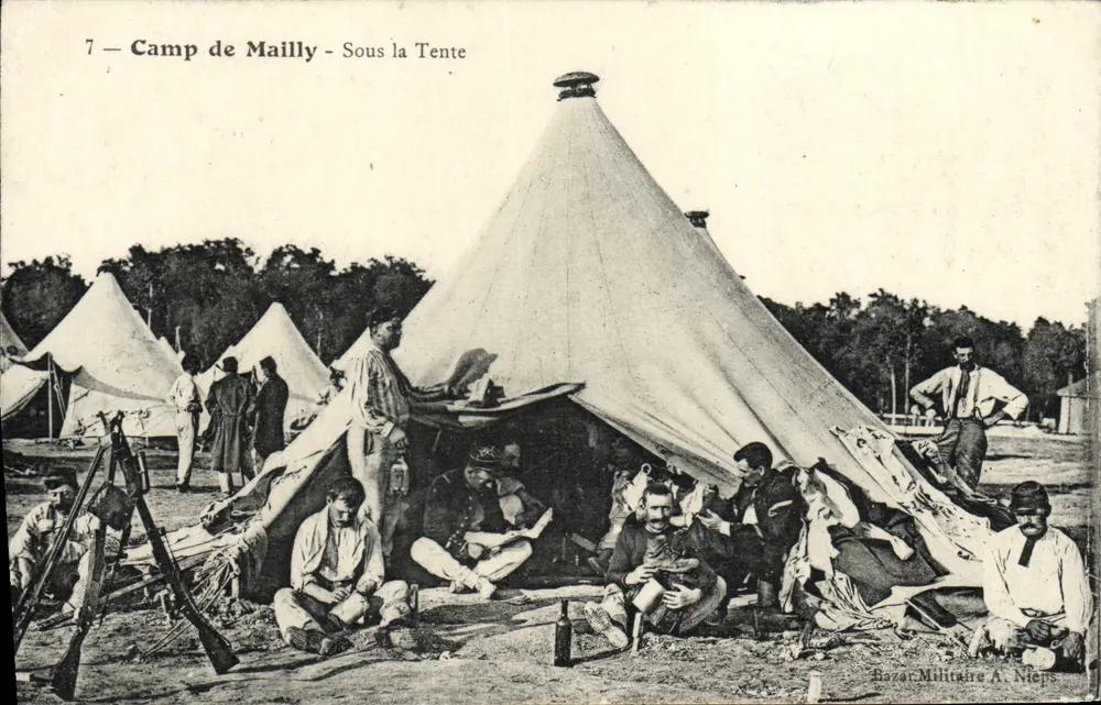 Lager Mailly — Unter der Zelt — Militärbazaar A. Nieps - Vorderseite