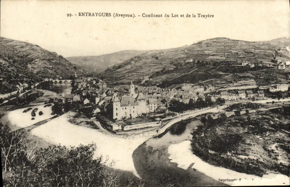 Entraygues (Aveyron) — Zusammenfluss des Lot und der Truyère — Druckerei P. 4 - Vorderseite