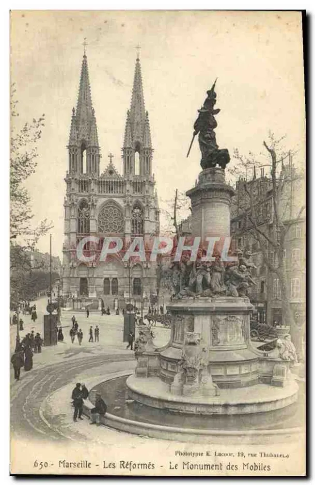 Marseille - Les Réformés - Denkmal der Mobiles — Phototypie E. Lacour, 19, rue Thubanel - Vorderseite