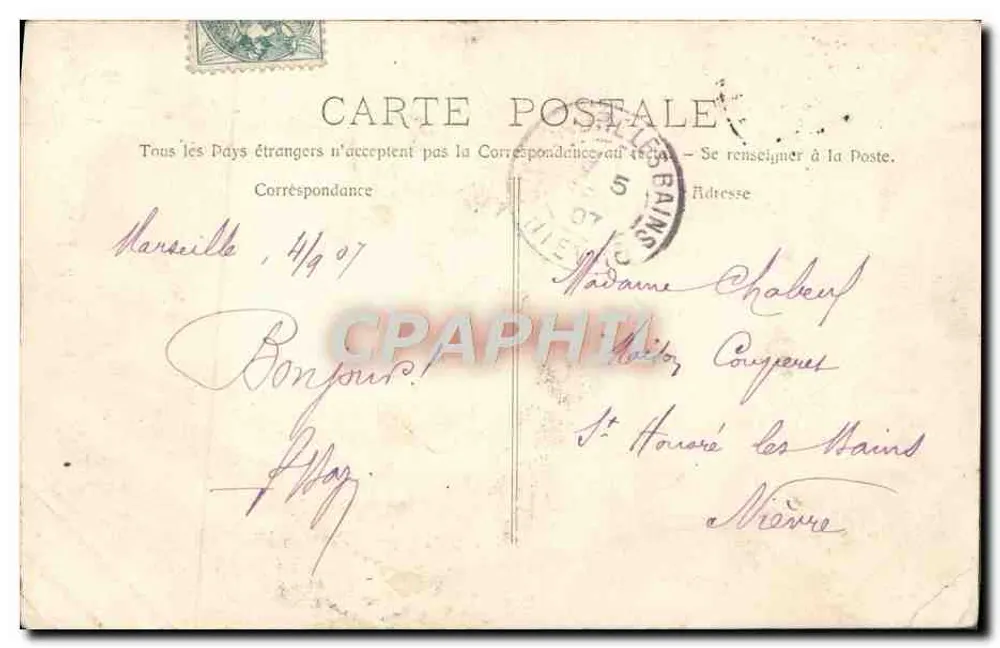 Marseille - N.D. de la Garde — éditeur Bonhomme & F. Lavinat, Marseille, n° 13 bis - Verso