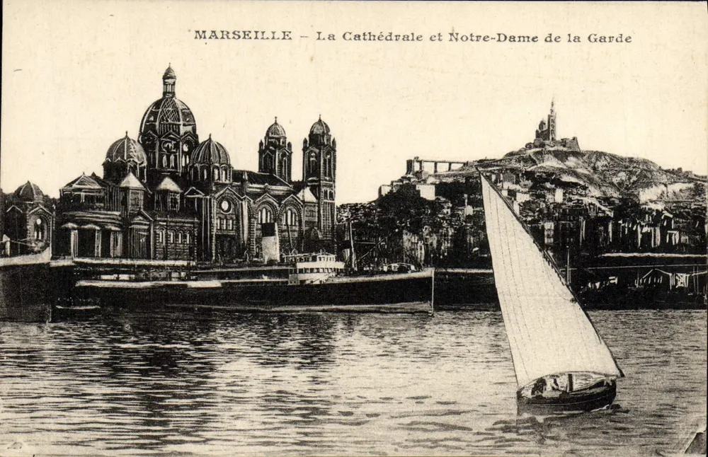 Marseille — Die Kathedrale und Notre-Dame de la Garde — Verlag: Druckerei der Côte d'Azur - Vorderseite