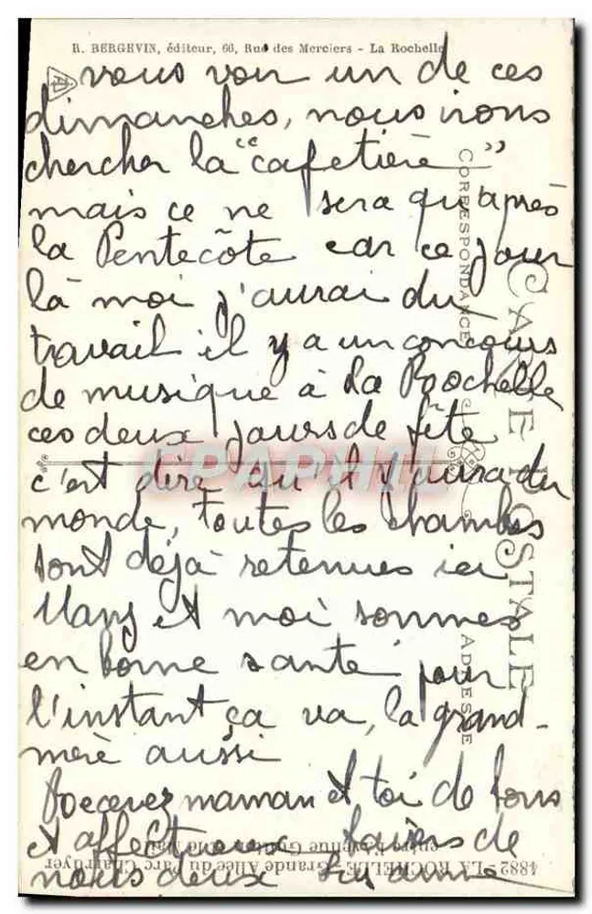 Waldweg im Herbst — R. Berghvin, Verleger, 60, rue des Merciers - La Rochelle - Rückseite