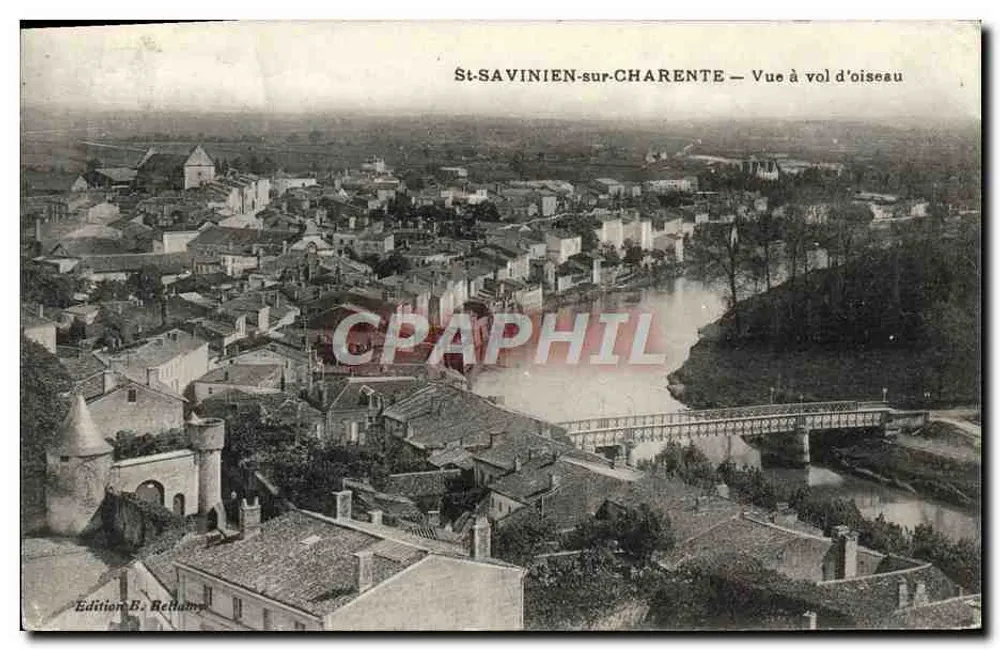 St-Savinien-sur-Charente — Vista aerea — Edizione B. Bellamy - Recto