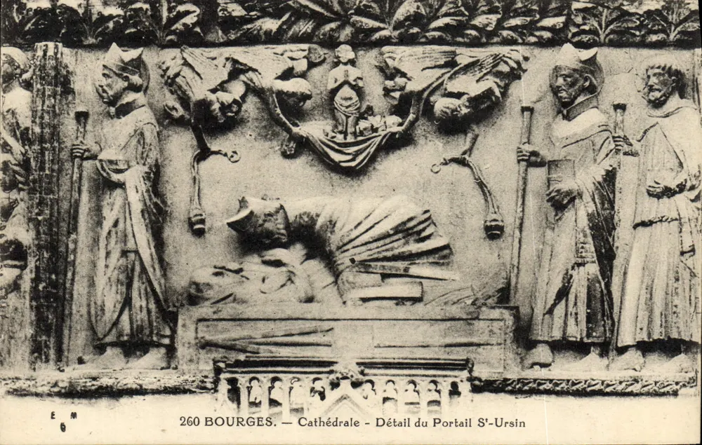 Bourges — Kathedrale — Detail des Portals S. Ursin - Vorderseite