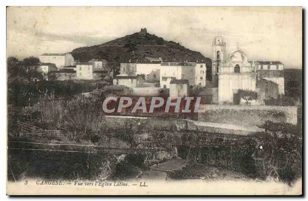 Cargèse — Vue vers l'Église Lattice — LL. - Frente