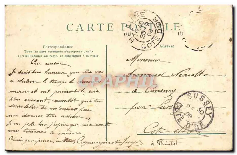 Hôtel Dieu, La Grande Salle — Beaune — Ronco Frères, Verleger, Beaune - Deposited - Rückseite