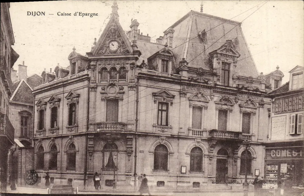 Dijon — Caixa de Economia — Ed. Caloin Lindesoeur, Dijon - Frente