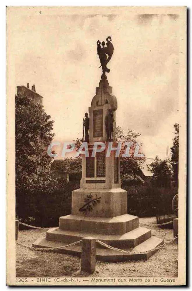 Binic (C.-du-N.) — Monument aux Morts de la Guerre — Édition Hougart - Recto