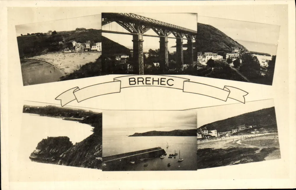 Breheuc — Vista panorâmica com viaduto e praias — Edições Waron - Frente