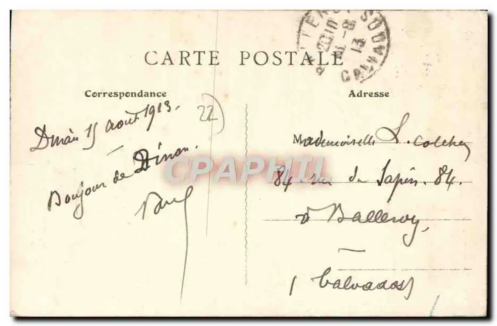 Dinan (C.-du-N.) — Straße und Tor von Jersual — Edit. J. Passemard, Dinan - Rückseite