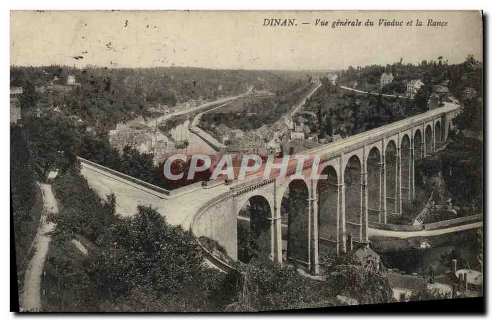 Dinan — Allgemeiner Blick auf den Viadukt und die Rance - Vorderseite