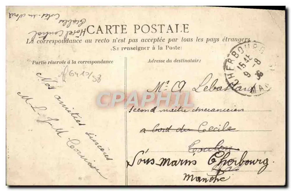 Étables - As Grutas. Villa Persévérance — Manecel, fot. n° 5557 - Verso