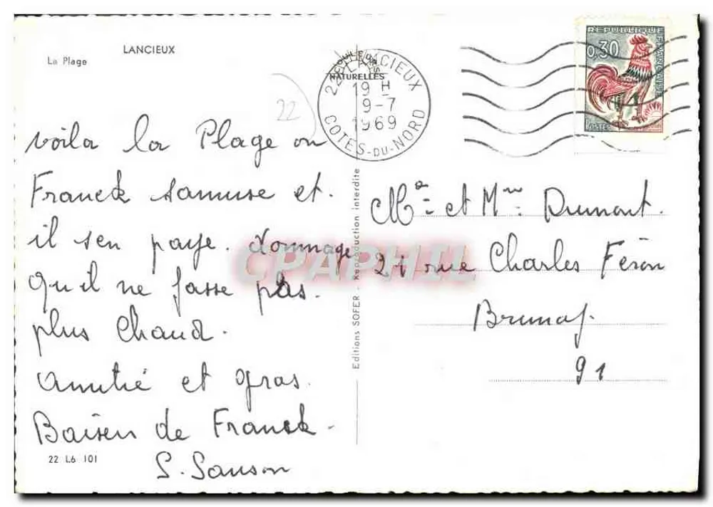 Strand von Lancieux — Club des Pirgouins — Éditions du Word - Rückseite