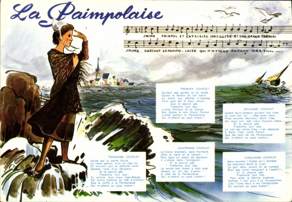 La Paimpolaise — canção bretona — Théodore Botrel, editor Pierre Artib & Cie - Frente