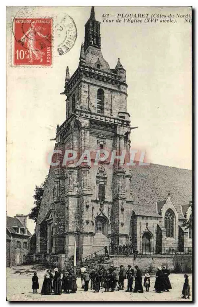 PLOUARET (Côtes-du-Nord) — Torre da Igreja (século XVI) — N° 432 - Frente