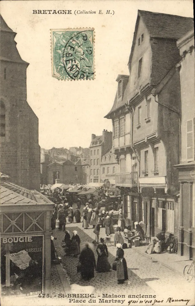 St-Brieuc — Place du Martray — Altes Haus — Sammlung E. H. — n° 475 - Vorderseite