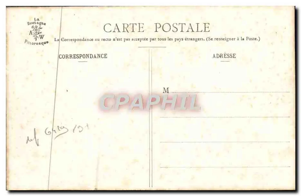 Trégastel - Der Parapluié — Sammlung A. Waron, St-Brieuc - Rückseite