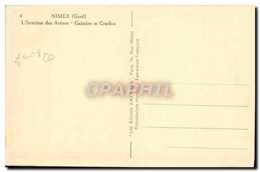 Nîmes (Gard) — Innere der Arenen — Galerien und Tribünen — Yvon - Rückseite