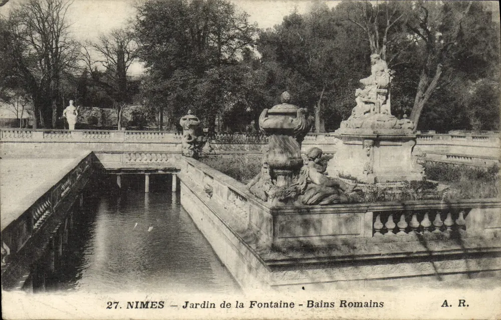 Nîmes — Garten der Fontaine - Römische Bäder — A.R. n°27 - Vorderseite
