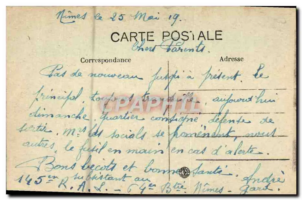 Nîmes — Les Arènes — Vista Geral — A.R. n°33 - Verso