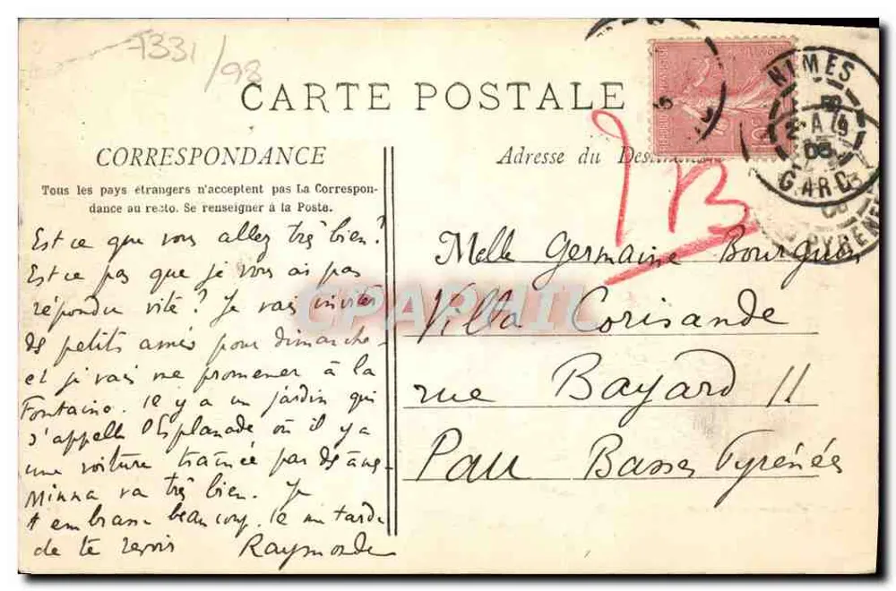 Nîmes - Bonnevard Victor-Hugo — Fototipia E. Lacoour, Marselha — n° 354 - Verso