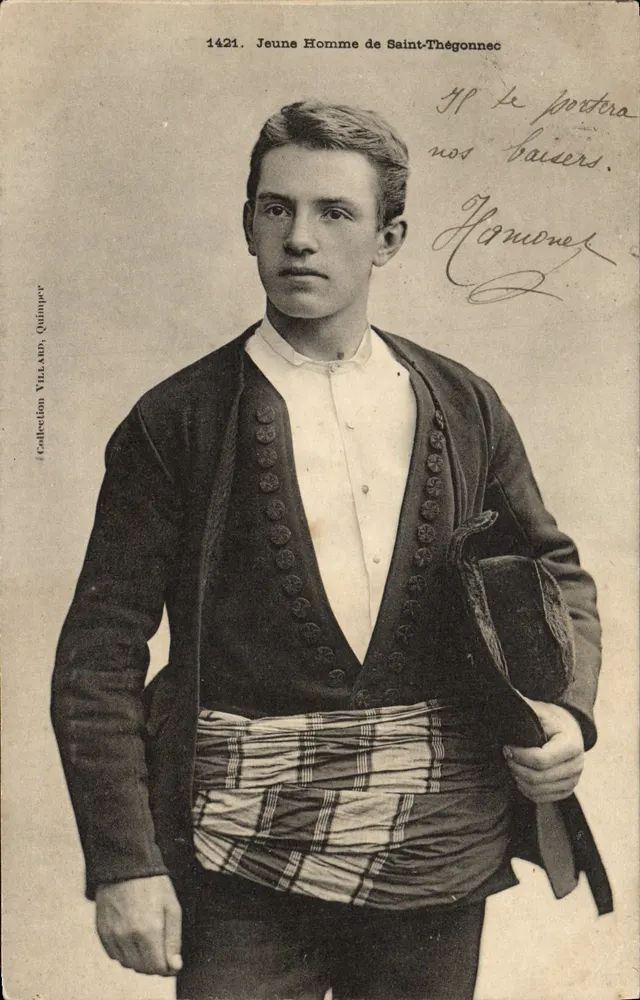 Joven Hombre de Saint-Thégonnec — Colección Villand, Quimper — n° 1421 - Anverso