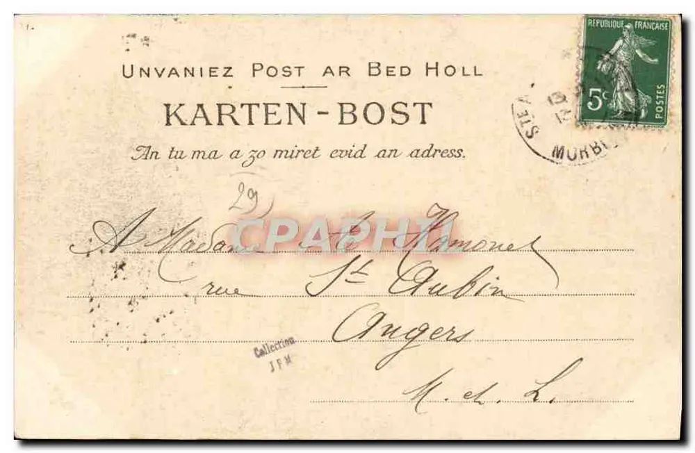Joven Hombre de Saint-Thégonnec — Colección Villand, Quimper — n° 1421 - Reverso