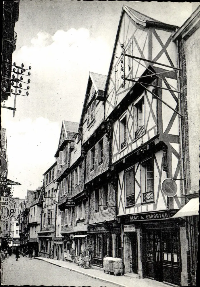 Morlaix — Grande Rue, antigas casas — Cie des Arts Photographiques, Paris - Frente