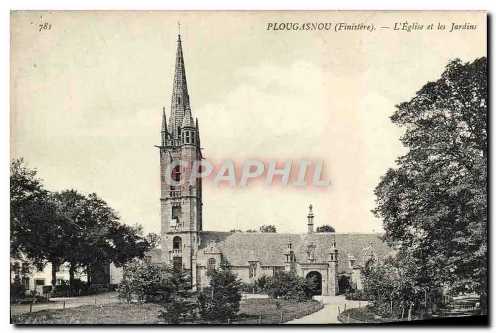 PLOUGASNOU (Finistère) — Die Kirche und die Gärten - Vorderseite