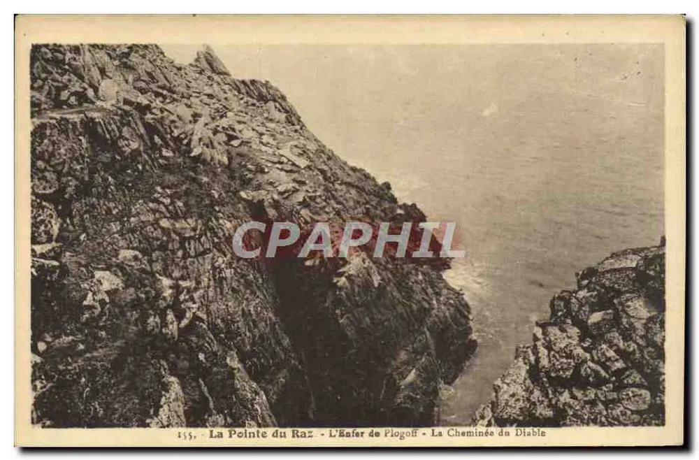 La Pointe du Raz - De Hel van Plogoff - De Kachel van de Duivel — serie 1555, uitgever niet geïdentificeerd - Voorkant