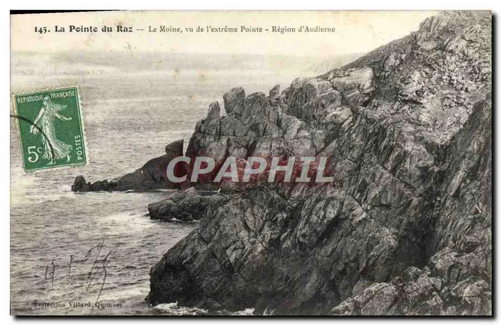 La Pointe du Raz — Le Moine, von der äußersten Spitze gesehen — Region Audierne — Sammlung Villard, Quimper - Vorderseite