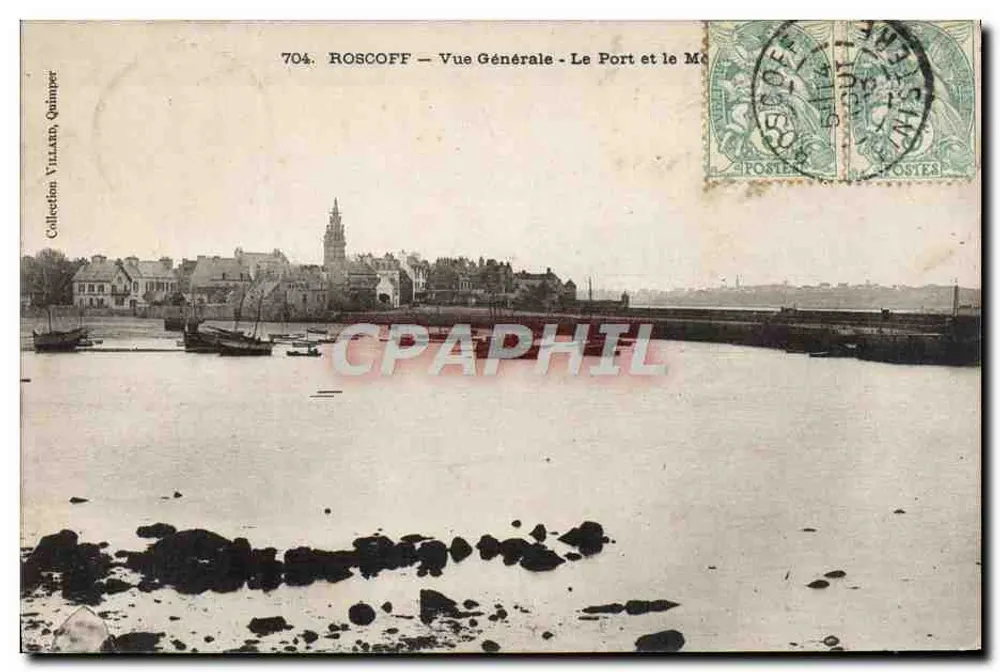 Roscoff — Vista Geral — O Porto e o Mc — Quimper, editor n°704 - Frente