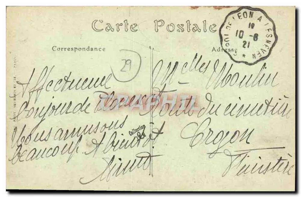 Sibiril, Schloss Kérouzéré, Ostseite — Umgebung von Saint-Pol-de-Léon (Finistère) — Verlag nicht sichtbar, Nr. 47 - Rückseite