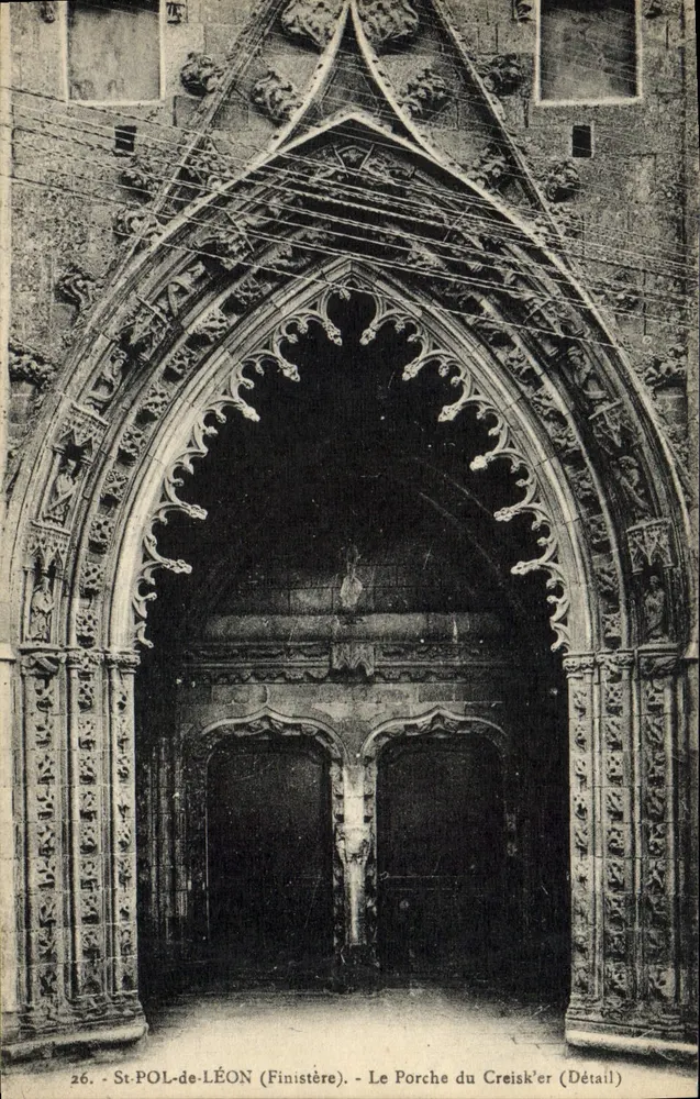 St-POL-de-LÉON (Finistère) — Detail des Porche du Creisk'er — Unbekannter Verleger, Nr. 26 - Vorderseite