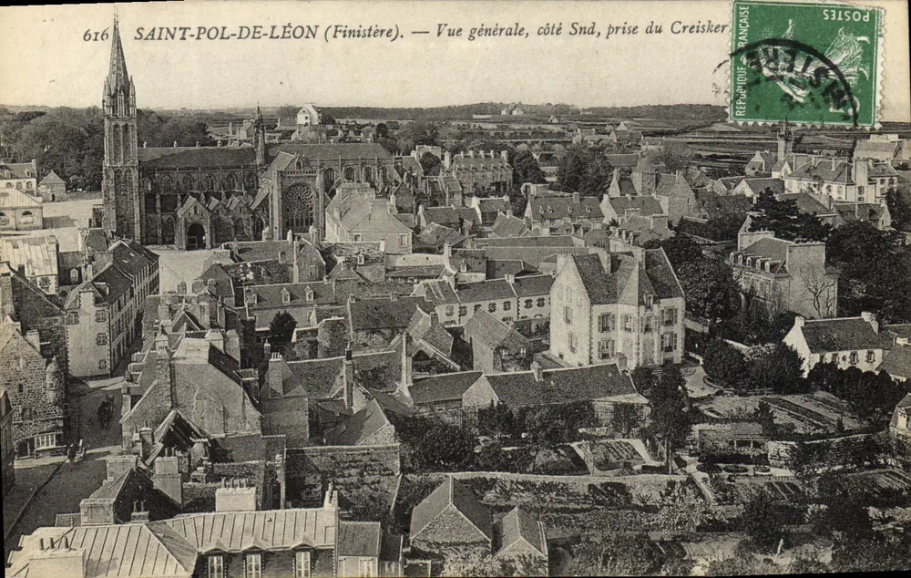 SAINT-POL-DE-LÉON (Finistère) — Allgemeine Ansicht, Seite Snd, aufgenommen vom Creisker - Vorderseite
