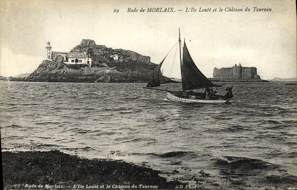 Rade de Morlaix — L’Île Louët und das Schloss des Taufers — ND Phot, Nr. 29 - Vorderseite