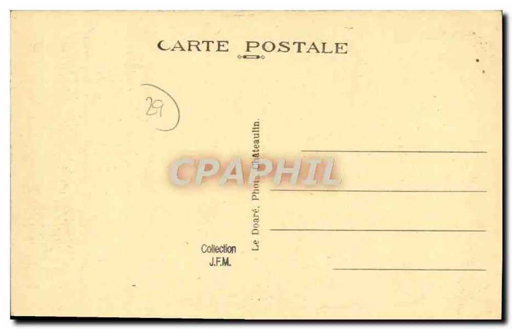 Locronan - Belas casas burguesas de 1669 — editor Le Doaré, número de série 3025 - Verso