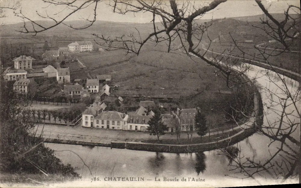 Châteaulin — Pętla rzeki Aulne — widok panoramiczny - Awers