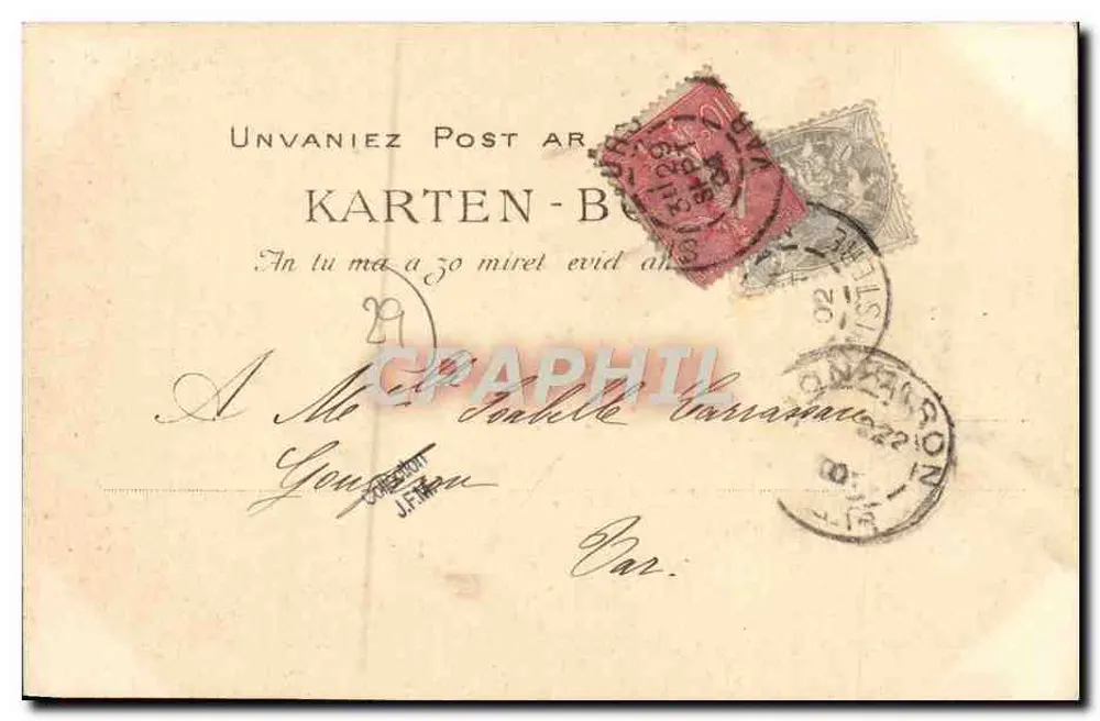 Illiennes — Studium różnych kapeluszy z Wyspy Batz — kolekcja Villard, Quimper - Rewers