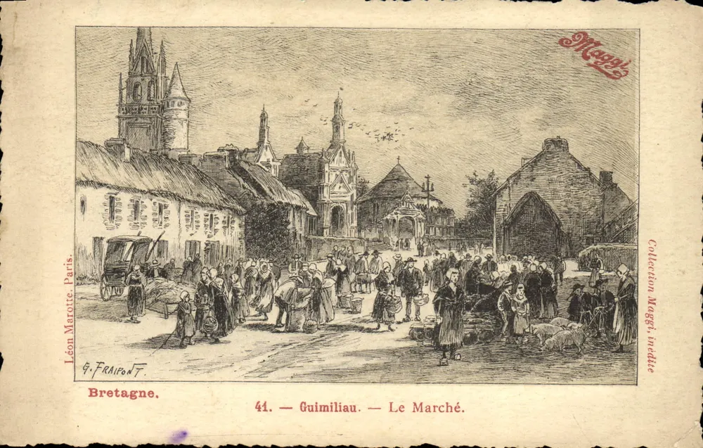Guimiliau — El Mercado — Léon Marotte, n°41 - Anverso