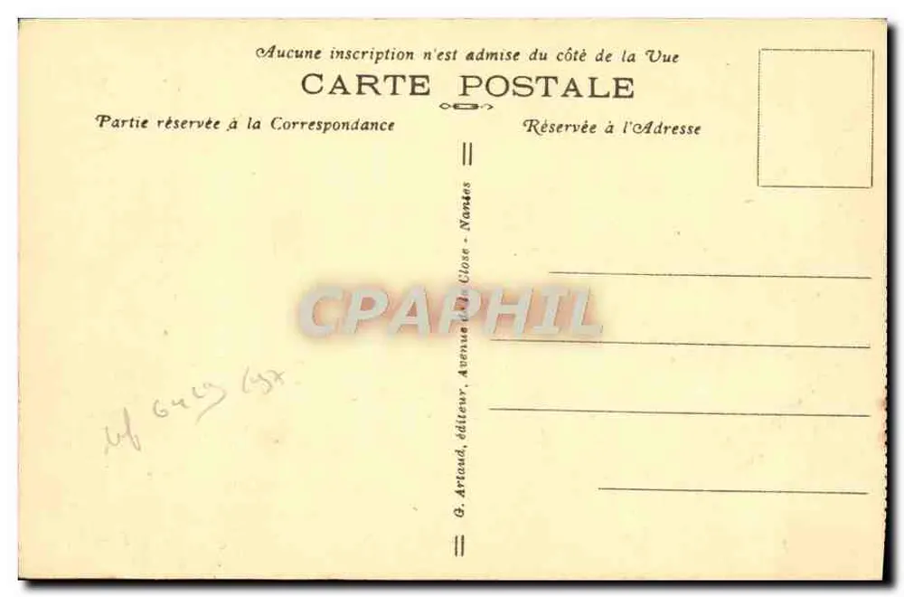 Le Conquet — La Pointe des Renards und Strände von Porthez — G. Artaud, Nantes, n°47 - Rückseite
