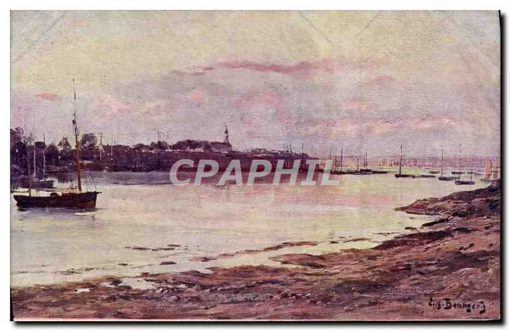 Ausblick auf den Hafen von Brest — Gemälde von Eugène Beningen — Verlag Concarneau, Serie S.XIX, Nr. 29 - Vorderseite