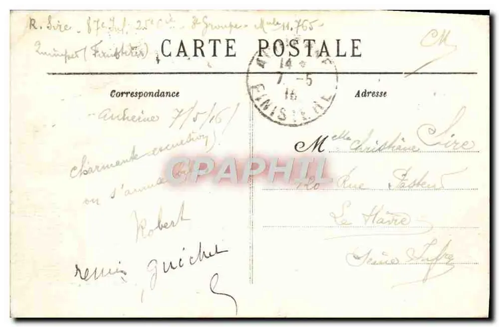 Audierne — Ansicht vom Berg — Sammlung Villard, Quimper - Rückseite