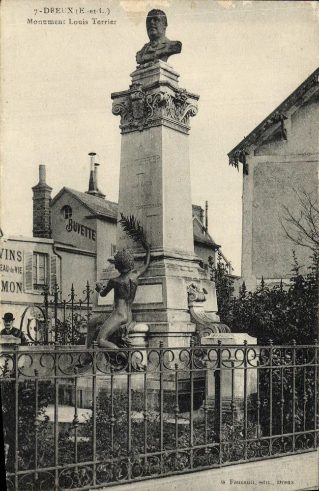 Dreux (E.-et-L.) — Monumento a Louis Terrier — editor Foncault, Dreux - Frente