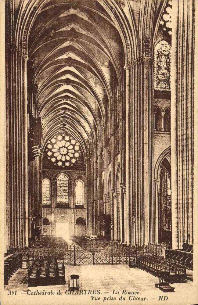 Kathedrale von CHARTRES — Die Rose. Ansicht vom Chor — ND - Vorderseite