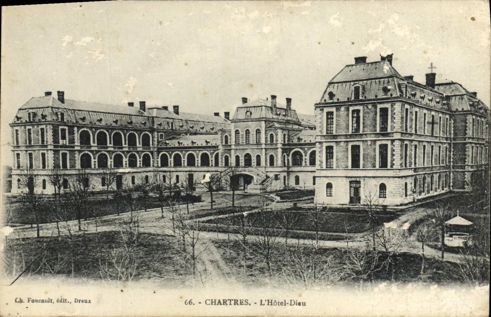 Chartres - Szpital św. Anny — wydawca Lb. Foncault, Dreux, nr 66 - Awers