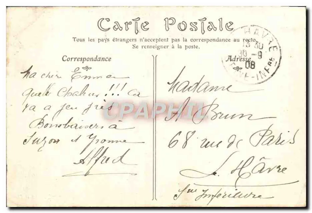 Chartres — A Catedral, vista tirada de Cachemback — N.B. Ploux - Verso
