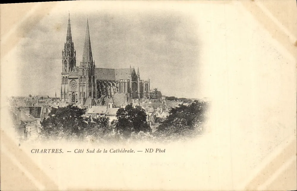Chartres — Zuidkant van de Kathedraal — ND Pbot - Voorkant