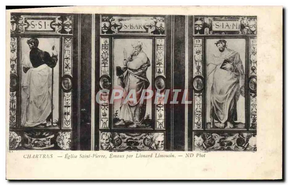 Chartres — Kirche Saint-Pierre, Emaille von Leonard Limousin — ND Phot - Vorderseite